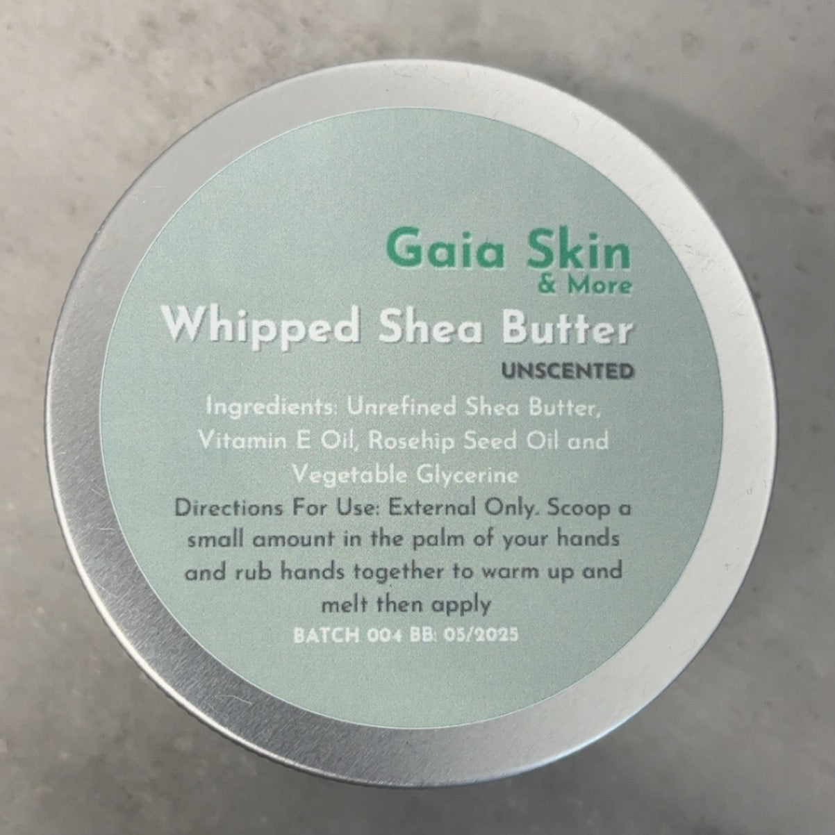 Unscented Organic Infused Whipped Shea Butter - 150g