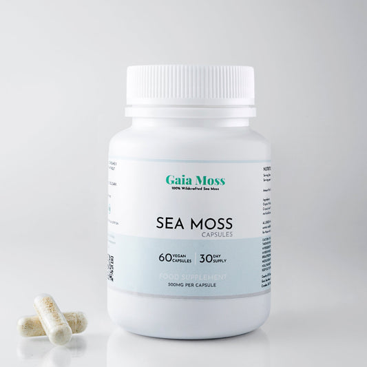 100% Wildcrafted Sea Moss 500mg Capsules - 30 Day Supply